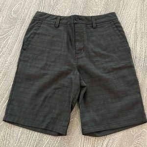 Men’s rip curl shorts size 33 dark grey with thin plaid lines